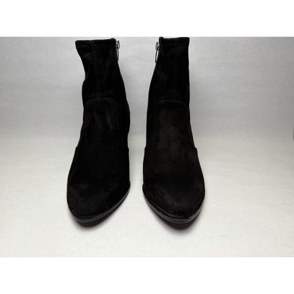 Marc Fisher Leave2 Ankle Boots Womens Sz 8 M Black Block Heel Point Toe Side Zip - Picture 5 of 12